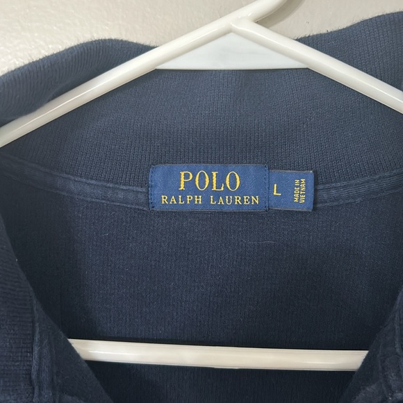 POLO RALPH LAUREN MENS NAVY QUARTER ZIP SIZE LARGE - Picture 4 of 9